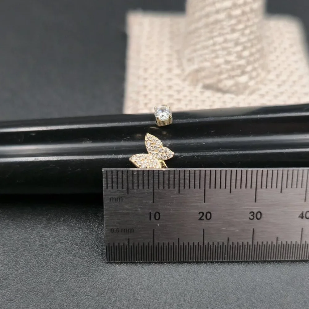 Size 8.25 Gold Over Sterling Silver Butterfly Cubic Zirconia Ring A7156 - Picture 8 of 9